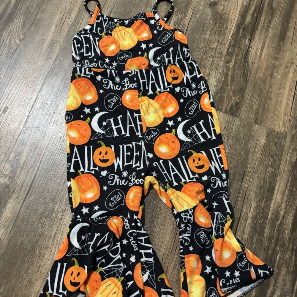 Halloween Pumpkin Print Jumpsuit